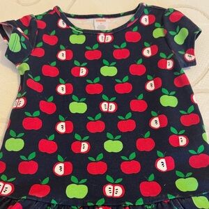 Gymboree Navy Apple Print Kids dress sz 6